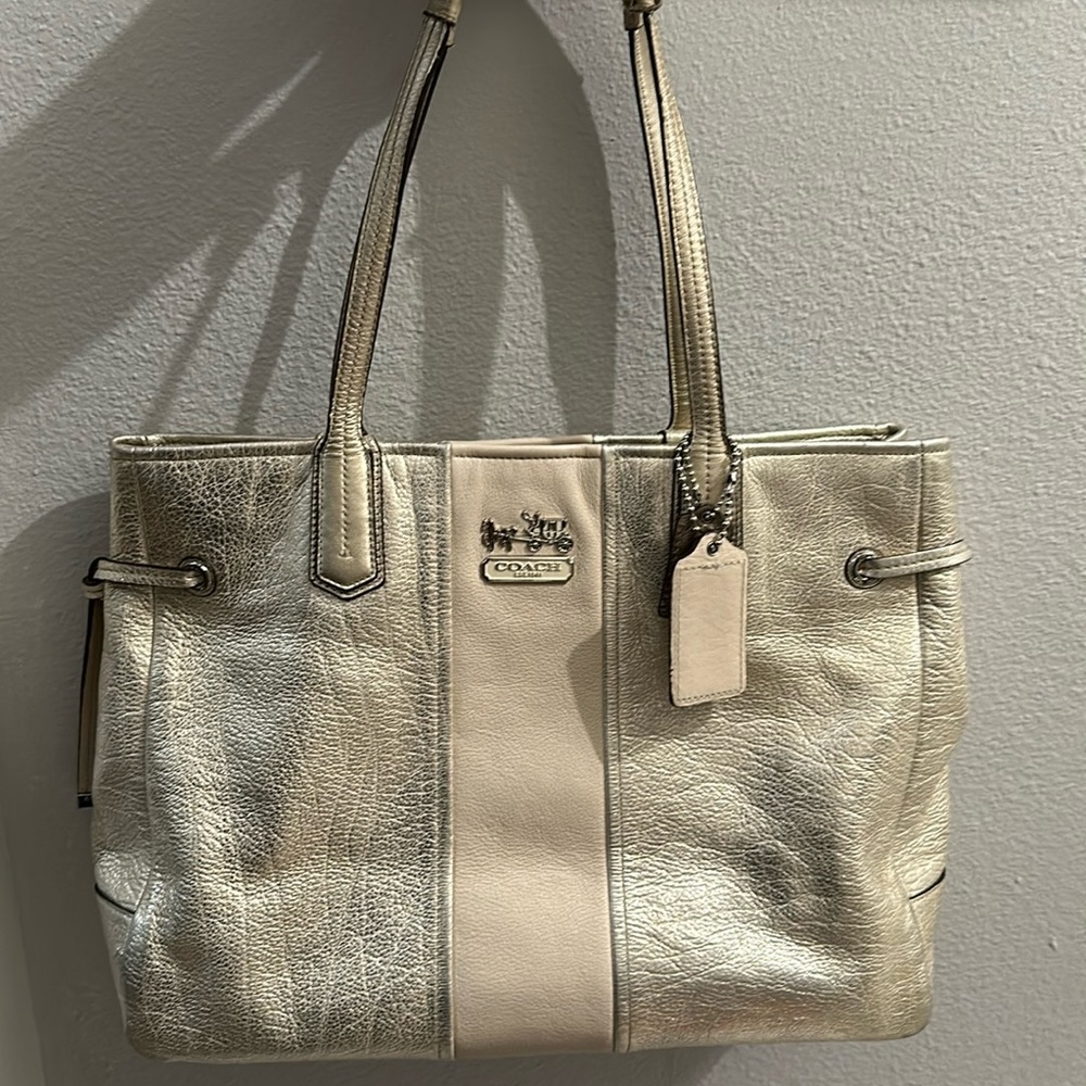 Coach Metallic silver handbag